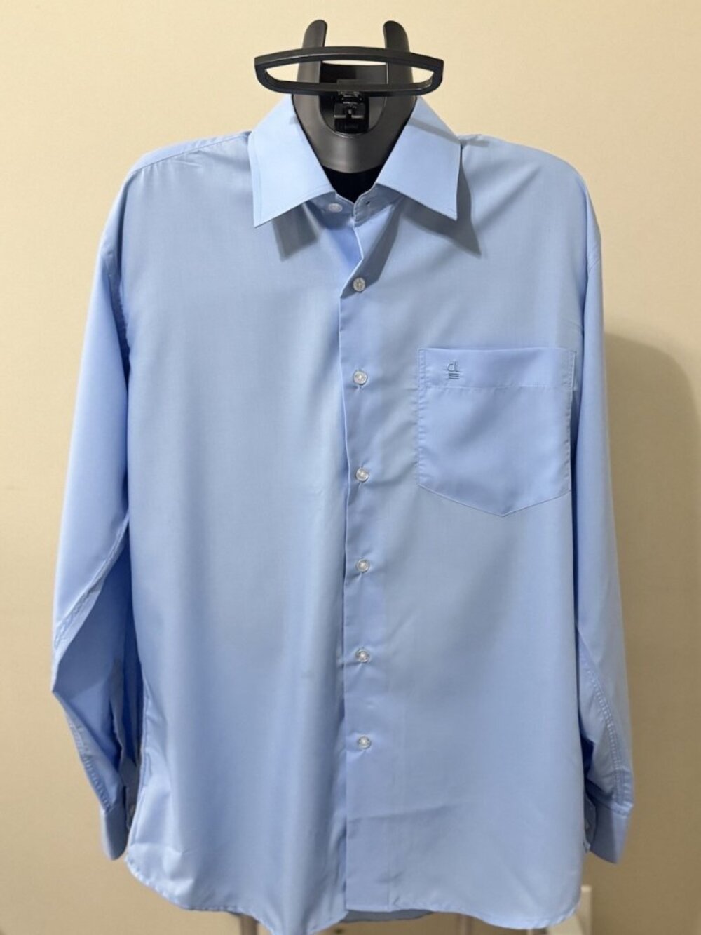 Daniel Lewis Sky Blue Men's Shirt 39/15 100% Spun Polyester Thailand